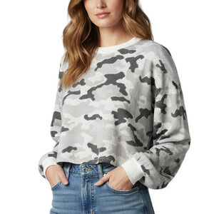 Oat New York Gray Camo Cropped Sweatshirt